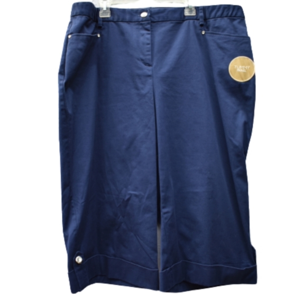 JM Collection Blue Comfort Waist Capri Pants‎ 14W